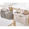 Cosiki Bedside, Bedside Storage/Bedside Hanging Storage Bag Hanging Desk Organizer for Headboards Bunk Beds Dorm Rooms Book Phone Magazine Holder (Grey) view 2