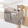 Cosiki Bedside, Bedside Storage/Bedside Hanging Storage Bag Hanging Desk Organizer for Headboards Bunk Beds Dorm Rooms Book Phone Magazine Holder (Grey) view 4