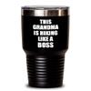 This Grandma Is Hiking Like A Boss Tumbler Funny Gift Idea Family Present Insulated Cup With Lid Black 30 Oz view 1