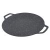 Round Smokeless Grill Insulation Reusable BBQ Maifan Pan Stone Coating Heat Conductivity for Indoor or Outdoor Grilling (34cm) view 1