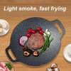 Round Smokeless Grill Insulation Reusable BBQ Maifan Pan Stone Coating Heat Conductivity for Indoor or Outdoor Grilling (34cm) view 2