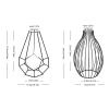 Metal Frame Vase Geometric Glass Flower Vase, Lantern Shape Glass Test Tube Vase, Modern Creative Clear Tube Glass Planter Terrariums with Geometric Metal Stand for Decor Office Home (Golden A) view 2