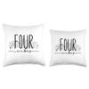 4th Birthday Shirt Girls Wildflower Wild Flower 4 Four Vibes Throw Pillow view 3