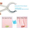 Beach Towel Clips for Beach Chairs Cruise, Strong Grip Clothes Pins Non-Slip Pool Chair Clips Plastic Quilt Drying Clip for Laundry Towel Clothes Blankets Set of 8, with Drawstring Bag(Blue+Khaki) view 3