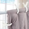 Beach Towel Clips for Beach Chairs Cruise, Strong Grip Clothes Pins Non-Slip Pool Chair Clips Plastic Quilt Drying Clip for Laundry Towel Clothes Blankets Set of 8, with Drawstring Bag(Blue+Khaki) view 4