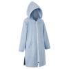 MissShorthair Hooded Towel Robe for Kid, Zipper Beach Cover Up, Swim Changing Robe for Boy, Girls Bath Towelling Poncho Light Blue 11-13 Years view 1