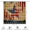 Kazynee American Flag Texas Shower Curtain Sets with Rugs 4 Piece Accessories Bathroom Curtains Shower Set Include Shower Curtain Non-Slip Rug Toilet Lid Cover Bath Mat One Size view 2