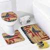 Kazynee American Flag Texas Shower Curtain Sets with Rugs 4 Piece Accessories Bathroom Curtains Shower Set Include Shower Curtain Non-Slip Rug Toilet Lid Cover Bath Mat One Size view 4