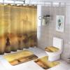 Kazynee Desert Cowboy Shower Curtain Sets with Rugs 4 Piece Accessories Bathroom Curtains Shower Set Include Shower Curtain Non-Slip Rug Toilet Lid Cover Bath Mat One Size view 1