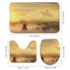 Kazynee Desert Cowboy Shower Curtain Sets with Rugs 4 Piece Accessories Bathroom Curtains Shower Set Include Shower Curtain Non-Slip Rug Toilet Lid Cover Bath Mat One Size view 3