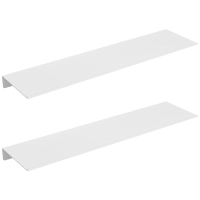 Danpoo White Floating Shelves for Wall Storage, Metal Wall Shelves for Living Room, Bathroom, Kitchen, 20 Long Display Shelves for Collectibles(2 PCS)