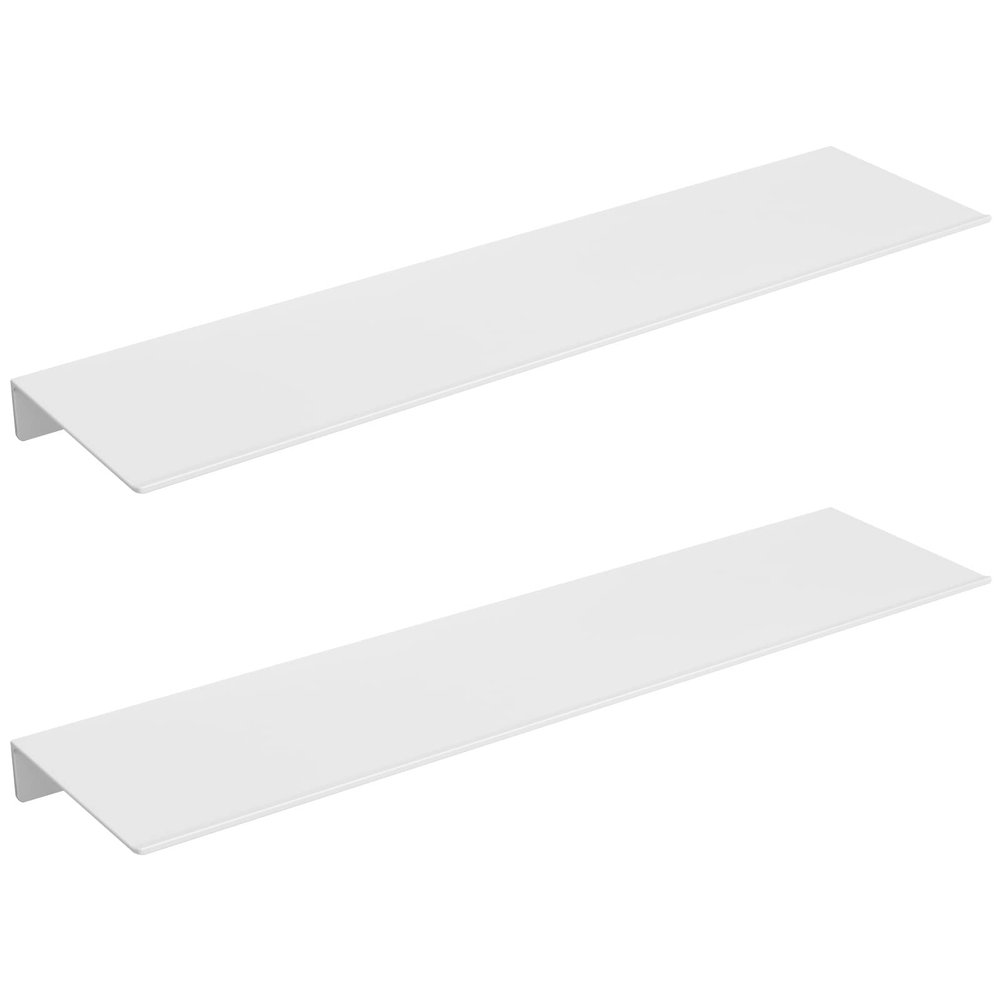 Danpoo White Floating Shelves for Wall Storage, Metal Wall Shelves for Living Room, Bathroom, Kitchen, 20 Long Display Shelves for Collectibles(2 PCS)