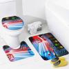 Kazynee Red Blue Racing Car 4 Piece Shower Curtain Sets, Non-Slip Rugs, Toilet Lid Cover and Bath Mat, Durable and Waterproof, for Bathroom Decor Set One Size view 4