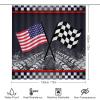 Kazynee Teens Race Car Shower Curtain Sets with Rugs 4 Piece Accessories Bathroom Curtains Shower Set Include Shower Curtain Non-Slip Rug Toilet Lid Cover Bath Mat One Size view 2