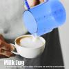 500ml Espresso Steaming Pitcher,Milk Frother Steamer Cup,Coffee Steaming Pitcher Milk Frothing Pitcher Multipurpose Borosilicate Glass Milk Jug for Coffee Milk(blue) view 2