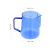 500ml Espresso Steaming Pitcher,Milk Frother Steamer Cup,Coffee Steaming Pitcher Milk Frothing Pitcher Multipurpose Borosilicate Glass Milk Jug for Coffee Milk(blue) view 4