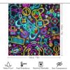 Kazynee Modern Gaming Neon 4 Piece Shower Curtain Sets, Non-Slip Rugs, Toilet Lid Cover and Bath Mat, Durable and Waterproof, for Bathroom Decor Set One Size view 2