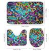 Kazynee Modern Gaming Neon 4 Piece Shower Curtain Sets, Non-Slip Rugs, Toilet Lid Cover and Bath Mat, Durable and Waterproof, for Bathroom Decor Set One Size view 3