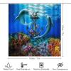 Kazynee Underwater Dolphin 4 Piece Shower Curtain Sets, Non-Slip Rugs, Toilet Lid Cover and Bath Mat, Durable and Waterproof, for Bathroom Decor Set One Size view 2