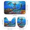 Kazynee Underwater Dolphin 4 Piece Shower Curtain Sets, Non-Slip Rugs, Toilet Lid Cover and Bath Mat, Durable and Waterproof, for Bathroom Decor Set One Size view 3