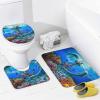 Kazynee Underwater Dolphin 4 Piece Shower Curtain Sets, Non-Slip Rugs, Toilet Lid Cover and Bath Mat, Durable and Waterproof, for Bathroom Decor Set One Size view 4