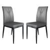 TATSEN Dining Chairs Set of 2 Faux Leather Kitchen Leisure Chairs with Backrest Lounge Reception Chairs for Home Office Furniture (Size : Gray) view 1