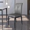 TATSEN Dining Chairs Set of 2 Faux Leather Kitchen Leisure Chairs with Backrest Lounge Reception Chairs for Home Office Furniture (Size : Gray) view 2
