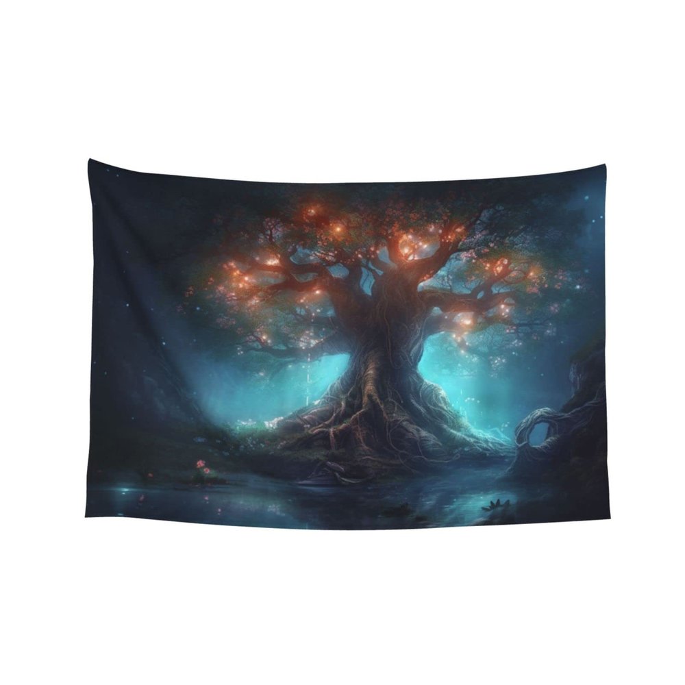 Baxozud An ancient tree of life that shines Home decoration,Tapestry Psychedelic Tapestry Wall hanging Bedding Tapestry
