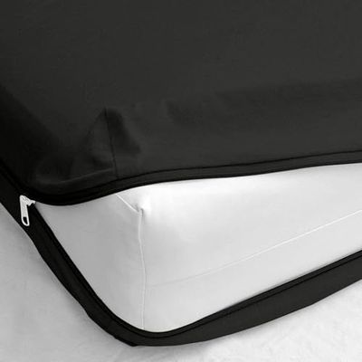 RAJVEER TEXTILE Luxurious Bedding Zipper Fitted Sheet - Twin-XL Size Zipper Fitted Sheet 8" Inch Deep Pocket - 120 GSM Premium Microfiber Fabric Zipper Mattress Cover Dark Grey Color