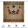 Kazynee Western Texas Star 4 Piece Shower Curtain Sets, Non-Slip Rugs, Toilet Lid Cover and Bath Mat, Durable and Waterproof, for Bathroom Decor Set One Size view 2