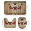 Kazynee Western Texas Star 4 Piece Shower Curtain Sets, Non-Slip Rugs, Toilet Lid Cover and Bath Mat, Durable and Waterproof, for Bathroom Decor Set One Size view 3