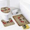 Kazynee Western Texas Star 4 Piece Shower Curtain Sets, Non-Slip Rugs, Toilet Lid Cover and Bath Mat, Durable and Waterproof, for Bathroom Decor Set One Size view 4