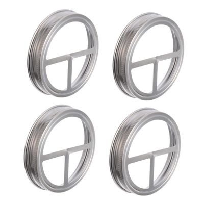 GANAZONO 4pcs Jar Lids Glass Jar Toothbrush Holder Lid Replacement Tumbler Lid Toothbrush Holder Cover Tumbler Sets Decked Accessories Stainless Steel Set Mouth Canning Bands Soap