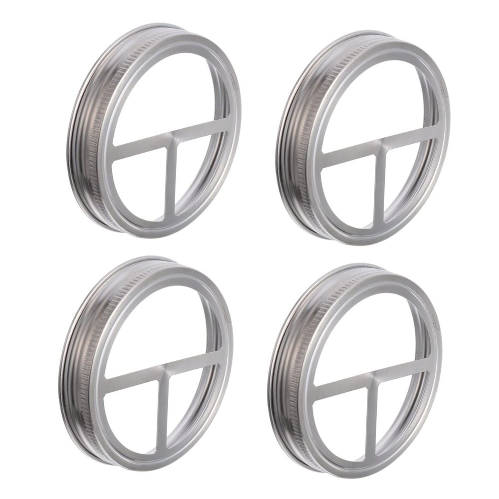 GANAZONO 4pcs Jar Lids Glass Jar Toothbrush Holder Lid Replacement Tumbler Lid Toothbrush Holder Cover Tumbler Sets Decked Accessories Stainless Steel Set Mouth Canning Bands Soap