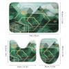 Kazynee Cool Green 4 Piece Shower Curtain Sets, Non-Slip Rugs, Toilet Lid Cover and Bath Mat, Durable and Waterproof, for Bathroom Decor Set One Size view 3
