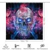 Kazynee Horror Cartoon Skull 4 Piece Shower Curtain Sets, Non-Slip Rugs, Toilet Lid Cover and Bath Mat, Durable and Waterproof, for Bathroom Decor Set One Size view 2