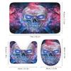 Kazynee Horror Cartoon Skull 4 Piece Shower Curtain Sets, Non-Slip Rugs, Toilet Lid Cover and Bath Mat, Durable and Waterproof, for Bathroom Decor Set One Size view 3