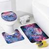 Kazynee Horror Cartoon Skull 4 Piece Shower Curtain Sets, Non-Slip Rugs, Toilet Lid Cover and Bath Mat, Durable and Waterproof, for Bathroom Decor Set One Size view 4
