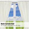 Blu-Pier Tech Heavy Duty Single Rod Standard White 28"-48" Adjustable Curtain Rod Hardware Included (Pack of 2) view 4