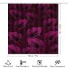 Kazynee Burgundy Flower 4 Piece Shower Curtain Sets, Non-Slip Rugs, Toilet Lid Cover and Bath Mat, Durable and Waterproof, for Bathroom Decor Set One Size view 2