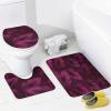Kazynee Burgundy Flower 4 Piece Shower Curtain Sets, Non-Slip Rugs, Toilet Lid Cover and Bath Mat, Durable and Waterproof, for Bathroom Decor Set One Size view 4