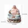 BONAD Office Decorations Zen Decoration Ceramics Full Hall Buddha Sitting Lotus Maitreya Buddha Big Belly Laughing Buddha Maitreya Home Worship Ornaments Attracting Wealth Family Buddha Statue view 2