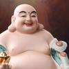 BONAD Office Decorations Zen Decoration Ceramics Full Hall Buddha Sitting Lotus Maitreya Buddha Big Belly Laughing Buddha Maitreya Home Worship Ornaments Attracting Wealth Family Buddha Statue view 3