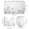 Kazynee Eucalyptus Green Leaves 4 Piece Shower Curtain Sets, Non-Slip Rugs, Toilet Lid Cover and Bath Mat, Durable and Waterproof, for Bathroom Decor Set One Size view 3