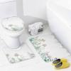 Kazynee Eucalyptus Green Leaves 4 Piece Shower Curtain Sets, Non-Slip Rugs, Toilet Lid Cover and Bath Mat, Durable and Waterproof, for Bathroom Decor Set One Size view 4