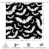 Kazynee Gothic Halloween Bat 4 Piece Shower Curtain Sets, Non-Slip Rugs, Toilet Lid Cover and Bath Mat, Durable and Waterproof, for Bathroom Decor Set One Size view 2
