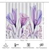 Kazynee Lavender Purple Flowers 4 Piece Shower Curtain Sets, Non-Slip Rugs, Toilet Lid Cover and Bath Mat, Durable and Waterproof, for Bathroom Decor Set One Size view 2
