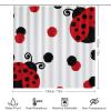Kazynee Cute Red Ladybug 4 Piece Shower Curtain Sets, Non-Slip Rugs, Toilet Lid Cover and Bath Mat, Durable and Waterproof, for Bathroom Decor Set One Size view 2