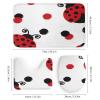 Kazynee Cute Red Ladybug 4 Piece Shower Curtain Sets, Non-Slip Rugs, Toilet Lid Cover and Bath Mat, Durable and Waterproof, for Bathroom Decor Set One Size view 3