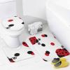 Kazynee Cute Red Ladybug 4 Piece Shower Curtain Sets, Non-Slip Rugs, Toilet Lid Cover and Bath Mat, Durable and Waterproof, for Bathroom Decor Set One Size view 4